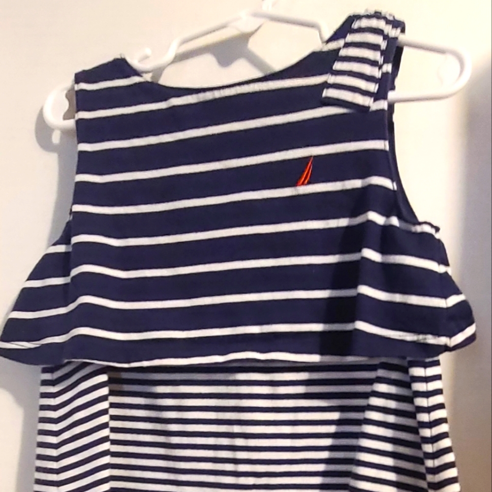 Nautica blue and white stripe shirt